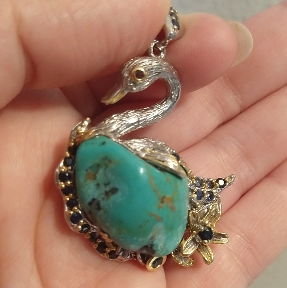Wonderful genuine Arizona turquoise pendant - Picture 6 of 8